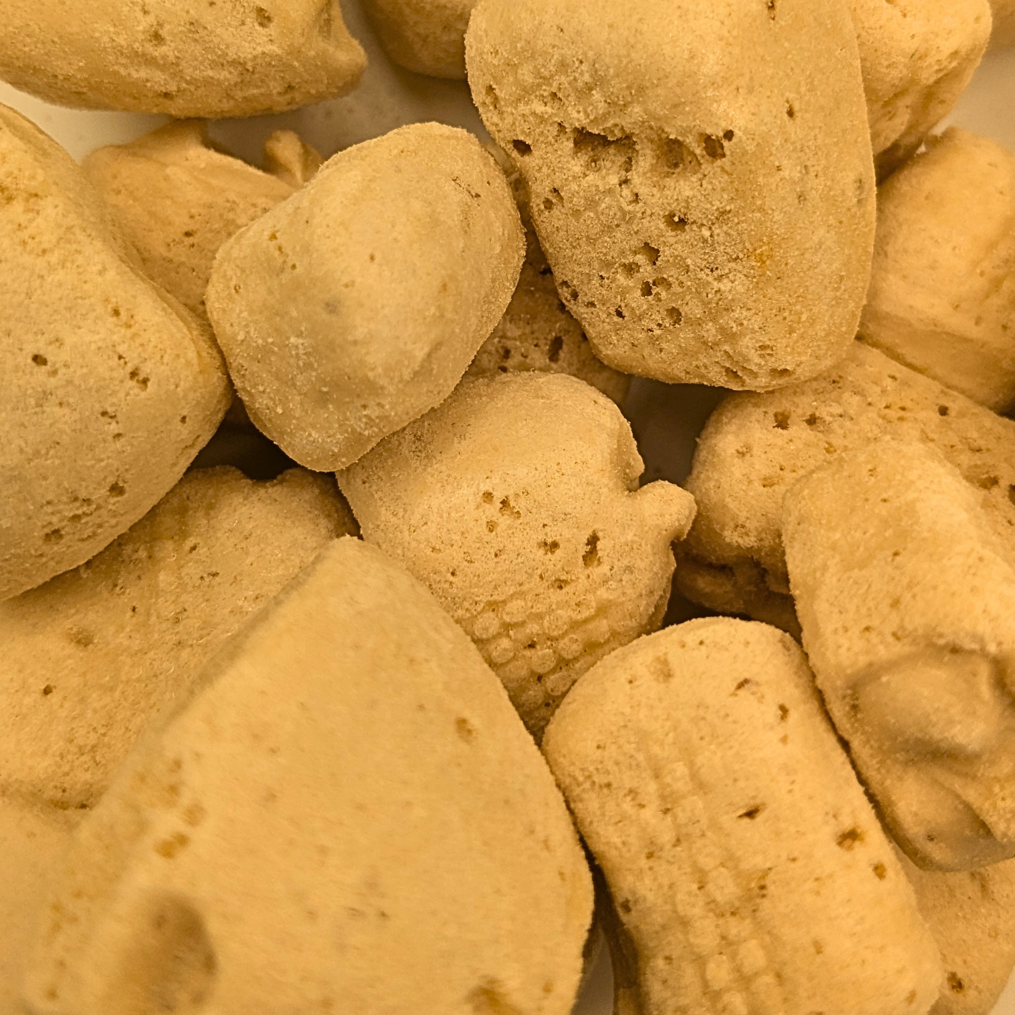Close up of freeze dried honey candy