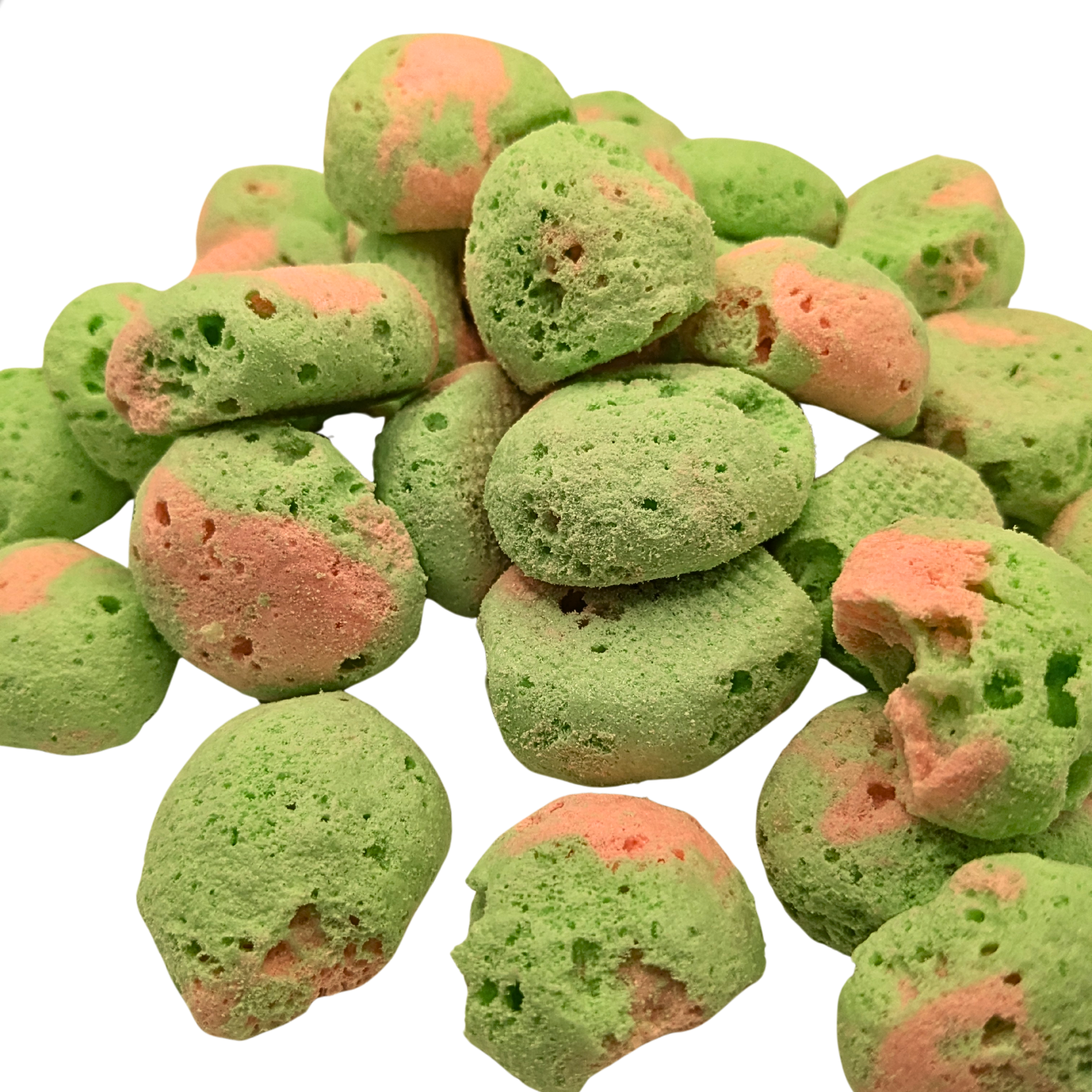 Pile of freeze dried watermelon taffy