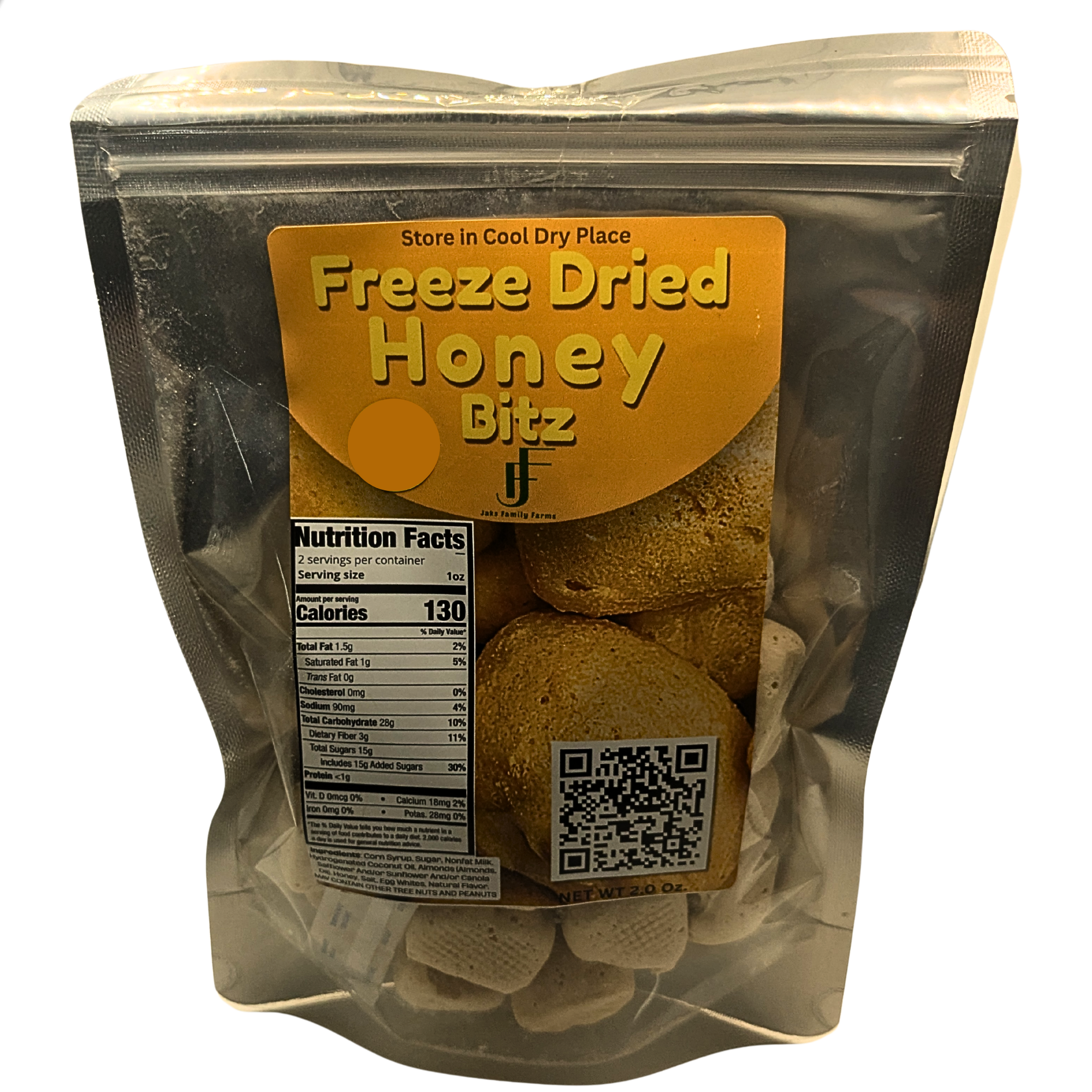 Bag of Honey Bitz on a white background