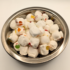Freeze dried jujube nougats in a metal bowl