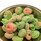 Freeze dried watermelon taffy in a bowl