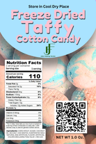Label for Freeze Dried Cotton Candy Taffy