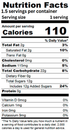 Nutrition label for freeze dried banana taffy
