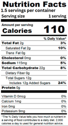 Nutrition label for freeze dried watermelon taffy